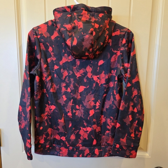 Under Armour Boys' Armour Fleece Camo Hoodie Youth Medium Black Red Activewear - Picture 7 of 8